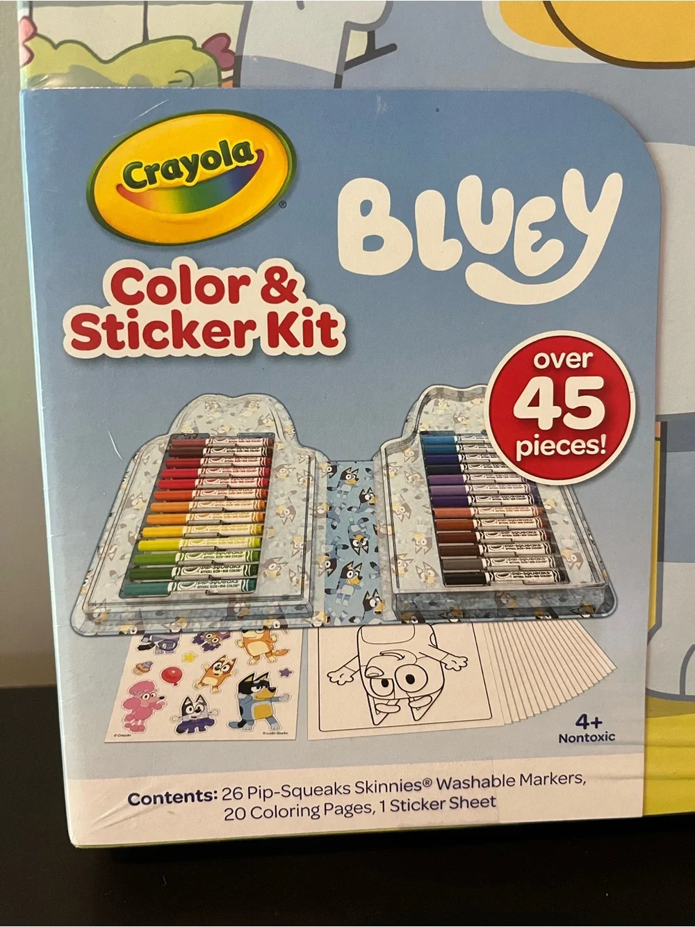 Crayola Bluey Color & Sticker Kit 45+ pcs, 26 Markers, 20 Pages